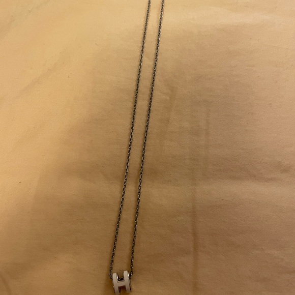 Hermes white silver mini pop h pendant - Picture 9 of 14